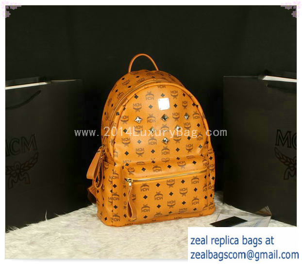 High Quality Replica MCM Stark Backpack Jumbo in Calf Leather 8006 Camel